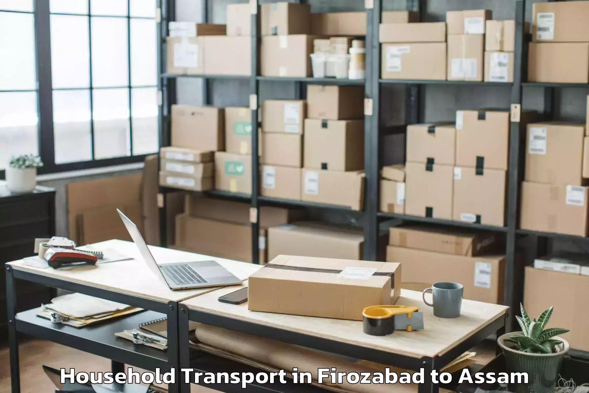 Book Firozabad to Tezpur Household Transport